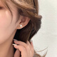 Flash Engraved New Trendy Ear Clip Silicone Painless No Piercing Women's High-End Earrings 2024 Earrings Earrings Female Birthday Gift White Pearl Gold Earrings