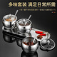 Xuanyan 304 stainless steel seasoning jar set seasoning storage jar seasoning jar salt jar dustproof seasoning box with base spoon tray with lid 304 seasoning jar four flavors
