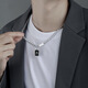 Dai Yan Good Luck Nameplate Titanium Steel Necklace Men's Cold Style Clavicle Cuban Chain Personalized Design Niche Pendant Chain Good Luck Nameplate Chain Length 50cm+5cm