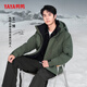 YAYA Wang Yibo's same style outdoor mountaineering down jacket men's 2024 winter new short thickened jacket YX Army Green XL /180