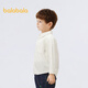 Balabala children's clothing boys' long-sleeved shirt spring and autumn fashionable classic top off-white 120 cm