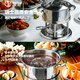 Wangjiajiang 304 stainless steel pot small hot pot pot, one person, one pot, single hot pot special pot, rotating hot pot soup pot, commercial new pulse ignition Swiss small hot pot set 16cm
