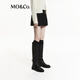 MO&Co. Culottes shorts sheep wool worsted simple pleated low-waist casual pants Moanke black M 165