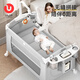 ULOP folding crib splicing bed multi-functional baby bed removable newborn gift rocking crib to soothe sleep artifact cradle crib with mosquito net-luxury model