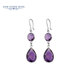 GEM STONE KING 13 carat amethyst earrings 925 silver classic pear-shaped colored gemstones as a birthday gift for girlfriend and wife Amethyst earrings round style