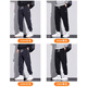 Woodpecker casual pants men's autumn and winter new loose sports leggings men's plus velvet warm corduroy versatile long pants for men 266 black plus velvet 2XL (recommended 150-160Jin Jin equals 0.5 kg)