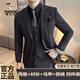 Woodpecker (TUCANO) suit men's autumn business professional formal wedding dress casual British style slim groom's suit men's two-piece suit medium gray suit + trousers XL size (suitable for 125-135 Jin Jin equals 0.5 kg)