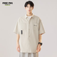 Foss Phil workwear short-sleeved shirt men's summer loose and versatile casual half-sleeved shirt top jacket FPCS8 beige XL Foss Phil workwear short-sleeved shirt men's summer loose and versatile casual half-sleeved shirt top jacket FPCS8 beige XL