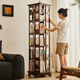 Jiayi all solid wood rotating bookshelf 360 degree bookcase living room vertical bookshelf floor-standing integrated wall storage rack including installation
