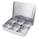 GOLDEN KEY stainless steel seasoning box commercial square 6-compartment with lid set storage box multi-compartment chef seasoning jar GK-WH600