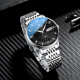 Campusking New New New Men's Watch Watch Male Student Impermevas Imploudar Totalmente Automático Mecánico Moda Moda Ratio de cuarzo 826 Cinturón de acero blanco natural
