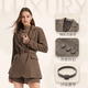 GOELIA coffee-colored suit women's jacket party winter waist small fragrant woolen suit 10CL6E1U0 86Y coffee color M