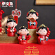 THE RABBIT IVEN New Chinese style wedding ornaments, wedding gifts for the newlyweds, cute Chinese style figures, engagement wedding gifts, wedding arrangements, beautiful flowers and full moon ornaments set - color box + gift bag