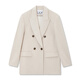 LILY counter selection spring new women's sheep wool commuter style double-breasted casual suit jacket 604 beige M