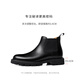 Thom Wills Chelsea Herrenstiefel echte Leder Britische Sommergeschäft Casual Boots Herren -Stiefel Schwarze E831 44/9 Größe Größe