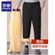 Dad Luo Meng cotton trousers, warm and windproof trousers, winter velvet thickened trousers, middle-aged and elderly men's casual trousers 20825/209 navy blue integrated lamb velvet 2XL