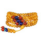 Minol Boutique Chicken Fat Yellow Round Beeswax 108 Buddhist Beads Bracelet Wound 3 times with Southern Red 11.15g