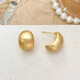 Oein matte brushed silver earrings gold light luxury high-end round earrings temperament earrings fashionable design earrings gold pair gift box