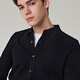 EMZ Ordos [Ultra-Lichtwolle] Herren-Strickjacke Frühjahr Casual Revers Button Strickjacke Black XL 180/96A