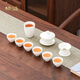 Bangsheng mutton-fat jade single product accessories ceramic tea cup kung fu tea set household covered bowl large tea cup tea cup fair cup tea suet jade bowl lid