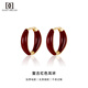 DAISY DREAM retro red earrings women's niche fashion temperament earrings earrings 2025 new high-end Hong Kong style earrings retro red earrings