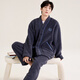 Malensa anti-static double-sided velvet warm couple pajamas for women autumn and winter long-sleeved thickened velvet men's home clothes