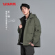 YAYA Wang Yibo's same style outdoor mountaineering down jacket men's 2024 winter new short thickened jacket YX Army Green XL /180
