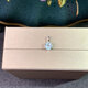 Nanzhi simple small exquisite natural aquamarine pendant 925 silver gold plated six claw pendant one carat aquamarine 6*6MM