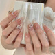 2024 Neue handgefertigte Wearable Rüstung mittelgroße Eistransparente Aurora Diamond Blush Nagelkunst Nagel Finger 24 Stücke BY001# Yanyu Yingheng Tragen der Tool Kit Model