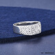 Jibaolou PT950 platinum ring for men, turned round imitation diamond live platinum men's ring 9.88g live