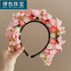 MiU Se (MiU Se) Quanzhou Xunpu hairpin hairpin headband for women, ethnic style Hanfu flower waistband, high-looking artificial flower photo headband, Highlights Night A28-309