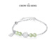 Zhou Taisheng's lucky lotus broken silver Hetian jade bracelet sterling silver Chinese style bracelet birthday gift for girlfriend