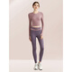 LULUUVTTOH Yoga Wear Suit Women's Quick-Drying Pilates Gym Training Wear Running Sports High-Elastic Butt Lifting Leggings S853 Taro Purple Long Sleeve L
