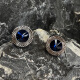 Yezhi Cufflink Herren-Krawatte Clip Herrengeschäft formelle Hemdheime Nagel Französisch High-End-Geschenk für Vater an Freund Klein Blue Cufflink Geschenkbox [Geschenkkrawattenclip]