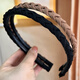Huamurong 2025 new style fine braided hair hoop women's headband pressure hairpin hair bundle headdress hair travel with teeth anti-slip hair hole 01# black