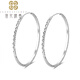 Luo Hua Cing Chun PT950 platinum earrings for women, oversized earrings, earrings, earrings, earrings, exaggerated personality platinum earrings, inner diameter 5cm