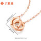 Liuguifu Jewelry Yellow 18K Gold Necklace Interlocking Chain Necklace for Women EK0300042
