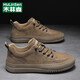 Mulinsen (Mulinsen) Brand Herrenschuhe 2025 Frühlings- und Sommer-Retro-Sportschuhe Non-Slip- und Anti-Out-Outdoor-Arbeitsschuhe Casual Schuhe Männer Khaki (Markenschuhe) 40
