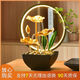 Feng shui rotating water ornaments to generate wealth and circulating water creative lotus pond moonlight living room office study opening gift lotus pond moonlight # 011 upgraded version