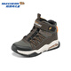 Skechers children's autumn and winter outdoor warm sports shoes boys' air cushion high-top cotton shoes casual boots 406429L chocolate/orange/CHOR 31