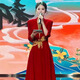 Li Baixin host evening dress 2025 new style red dignified and atmospheric national style annual meeting art test temperament performance costume women's long style red 4XL recommended 135-140Jin Jin is equal to 0.5 kg