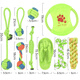 HELLOJOY Dog Toys Teeth-Resistant Cotton Tether Ball Set Pet Puppies Puppy Toys 9-piece Set for Playing and Relieving Boredom