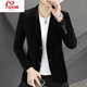 An Chuxia Spring and Autumn Men's Suit Jacket Korean Style Slim Corduroy Suit Men's Trendy Handsome Casual Single Suit Top Gray XL