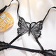 Victoria's Secret Butterfly New Beautiful Back Front Button Underwear Women's Small Breast Push Up Anti-Sagging Lace Wireless Bra Sexy Set Skin Color Single Piece 34/75B