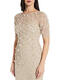 Adrianna Papell Women's Beaded Cocktail Dress, Biscotti Biscotti 4
