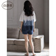 诗静雅（SHIJINGYA） 睡衣女夏季纯棉薄款短袖短裤家居服夏天时尚休闲可外穿套装 CXH 12210女短袖 L 女(推荐100-120斤)