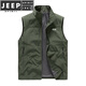JEEP SPIRIT vest men's 2025 new spring and autumn workwear stand-up collar sleeveless middle-aged vest jacket off-white spring and autumn M