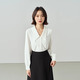 Lady Bird white v-neck shirt women's suit inner defense top professional attire interview formal shirt