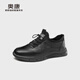Aokang running men's business casual sports leather shoes men's black size 39