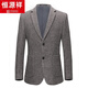 Hengyuanxiang winter thick wool suit jacket men's tops middle-aged loose business casual large size suit gray coffee color 35a6879 175/92A recommended 138-158Jin Jin equals 0.5 kg